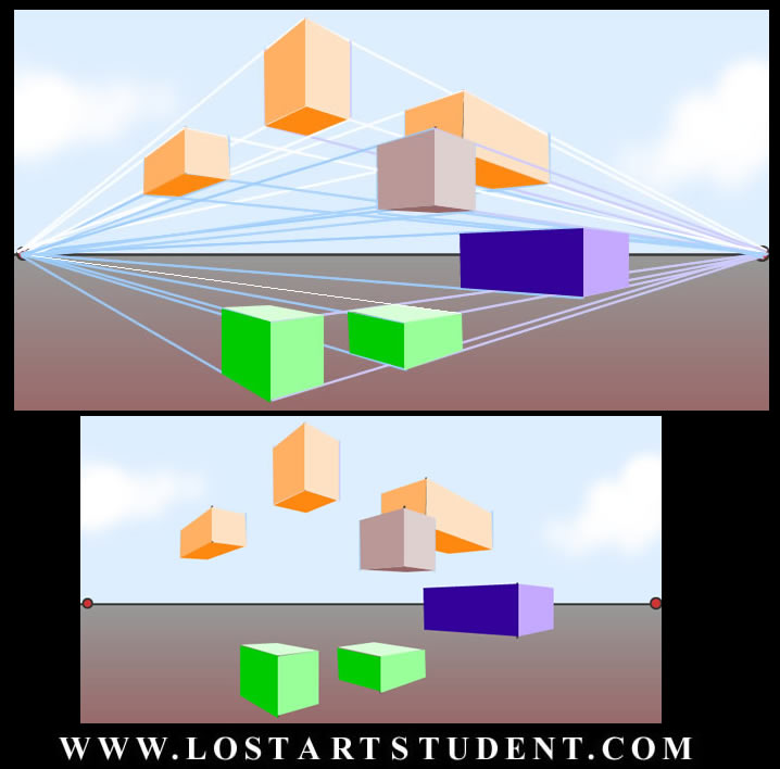 2 point perspective- how to draw 2 point perspective forms
