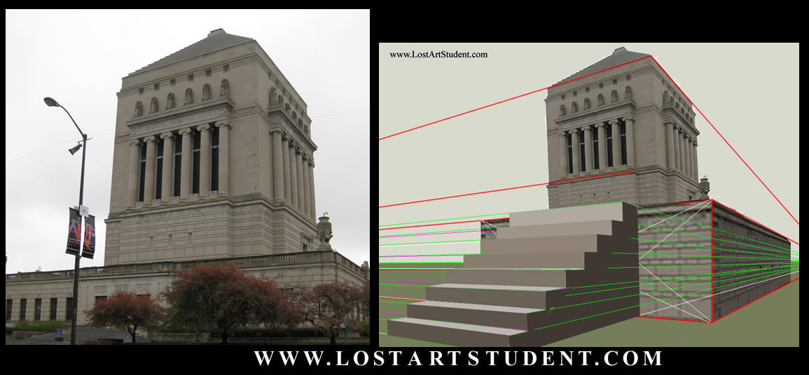 How to draw stairs in 2 point perspective