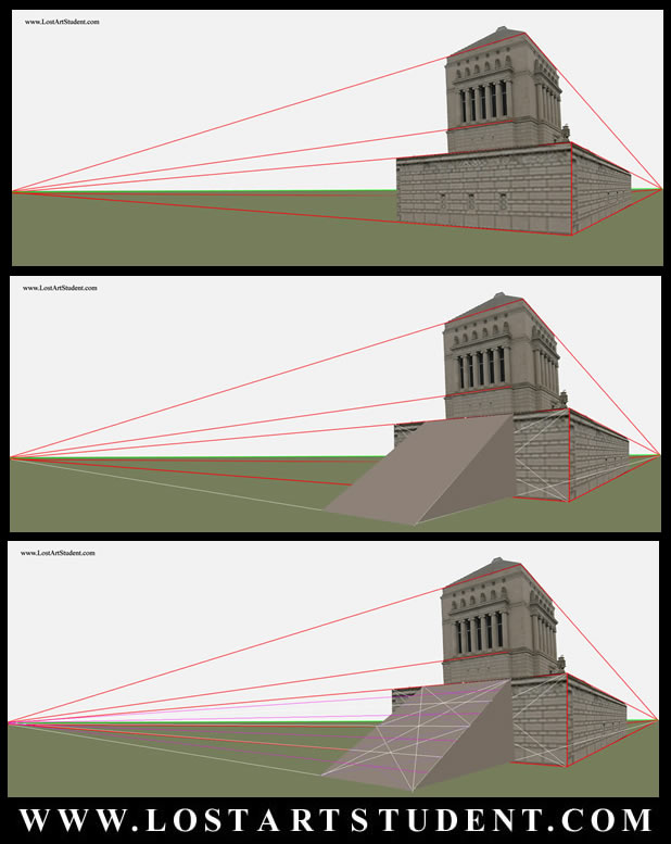 How to draw stairs in 2 point perspective